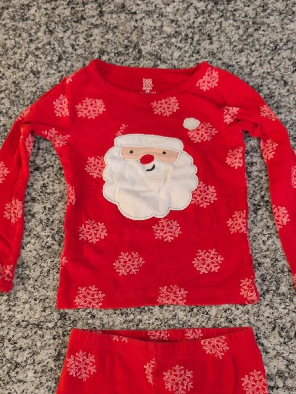 Carter's Red Santa and Snowflake Kids Pajama Set